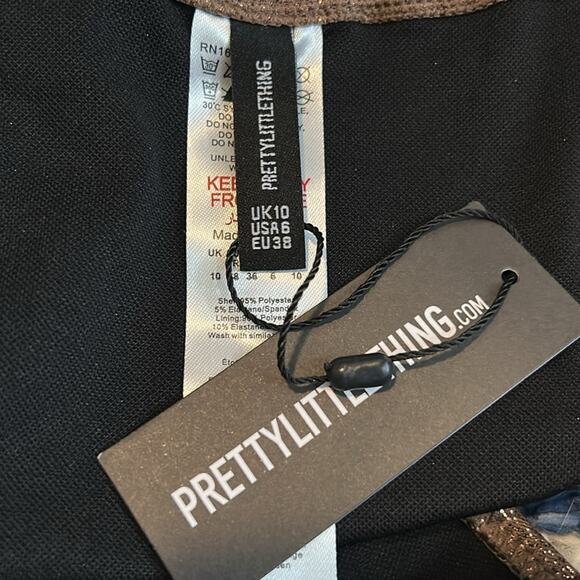 PrettyLittleThing Brown Shimmer Tie Side Bikini Bottoms Size 6 US NWT - Picture 5 of 6